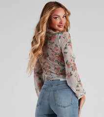 Pick Me Floral Surplice Top