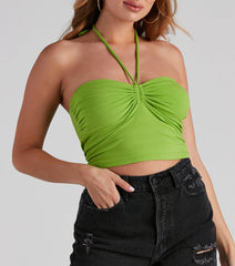 So Trendy Ruched Halter Top