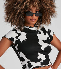 Trendy Chic Cow Print Top