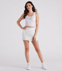 Try Your Luck Cropped Graphic Tank