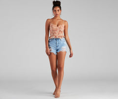 Floral Retreat Chiffon Peplum Tank Top