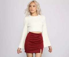 Feeling Good Bell Sleeve Crop Top