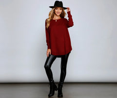 Cozy Basic Lattice Back Tunic