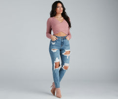 Cuddle Weather Eyelash Knit Wrap Sweater