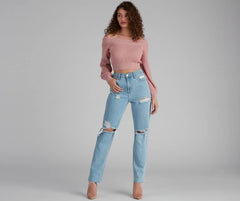 Stay Cute Off-the-Shoulder Sweater