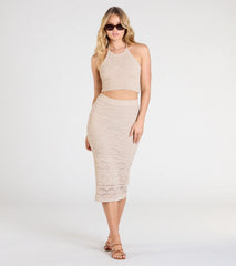 Blissful View Halter Crochet Crop Top