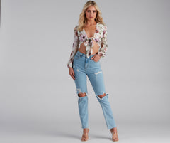Tie The Knot Floral Crop Top