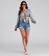 Greek Islands Tie-Front Top