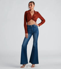 Portrait Mode Tie-Front Poplin Top