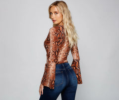 She's Stylin' Snake Print Top