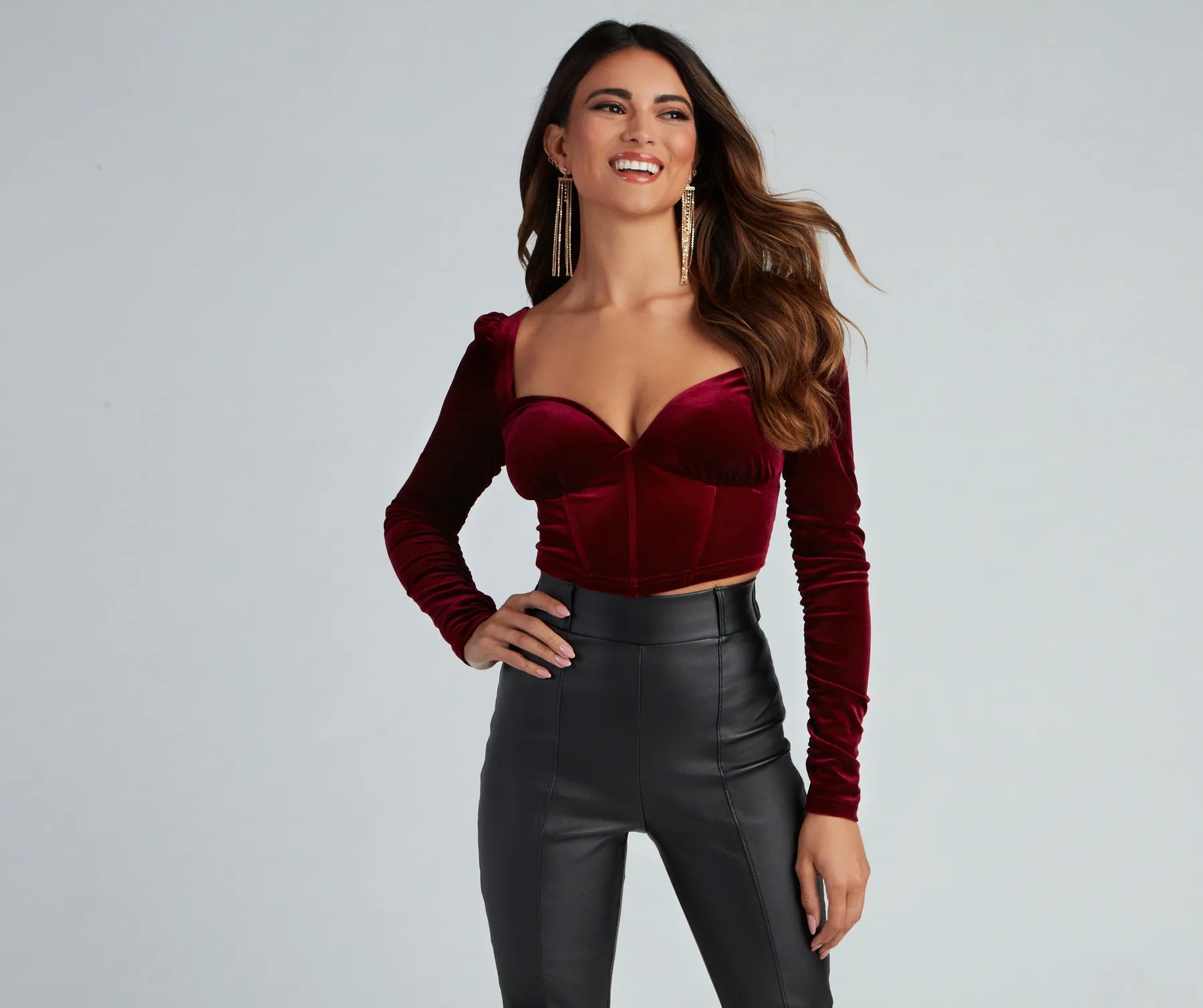 Luxe Velvet Corset Crop Top