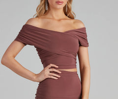 Cutie In Off-The-Shoulder Crop Top