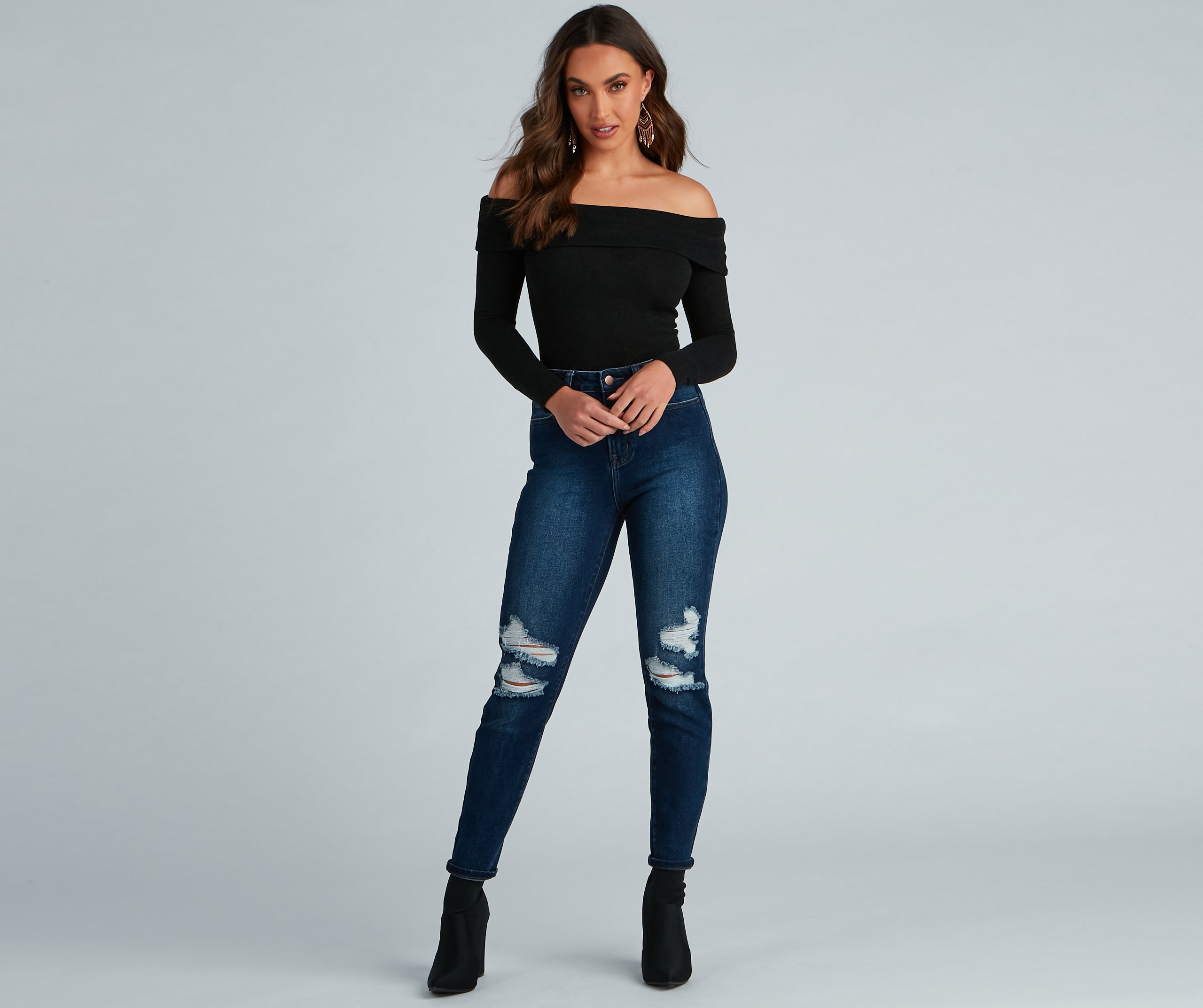 Cozy Knit Off-The-Shoulder Top