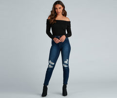 Cozy Knit Off-The-Shoulder Top