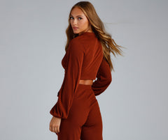 Tied Together Surplice Crop Top