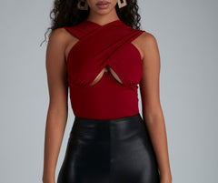 Stop And Stun Underwire Halter Bodysuit
