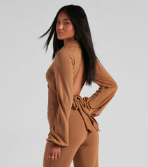 Cabana Long Sleeve O-Ring Crop Top