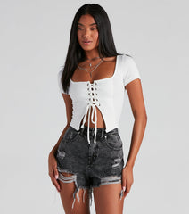 Drawn In Ribbed Crop Top