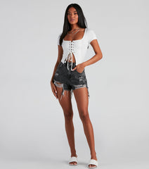 Drawn In Ribbed Crop Top