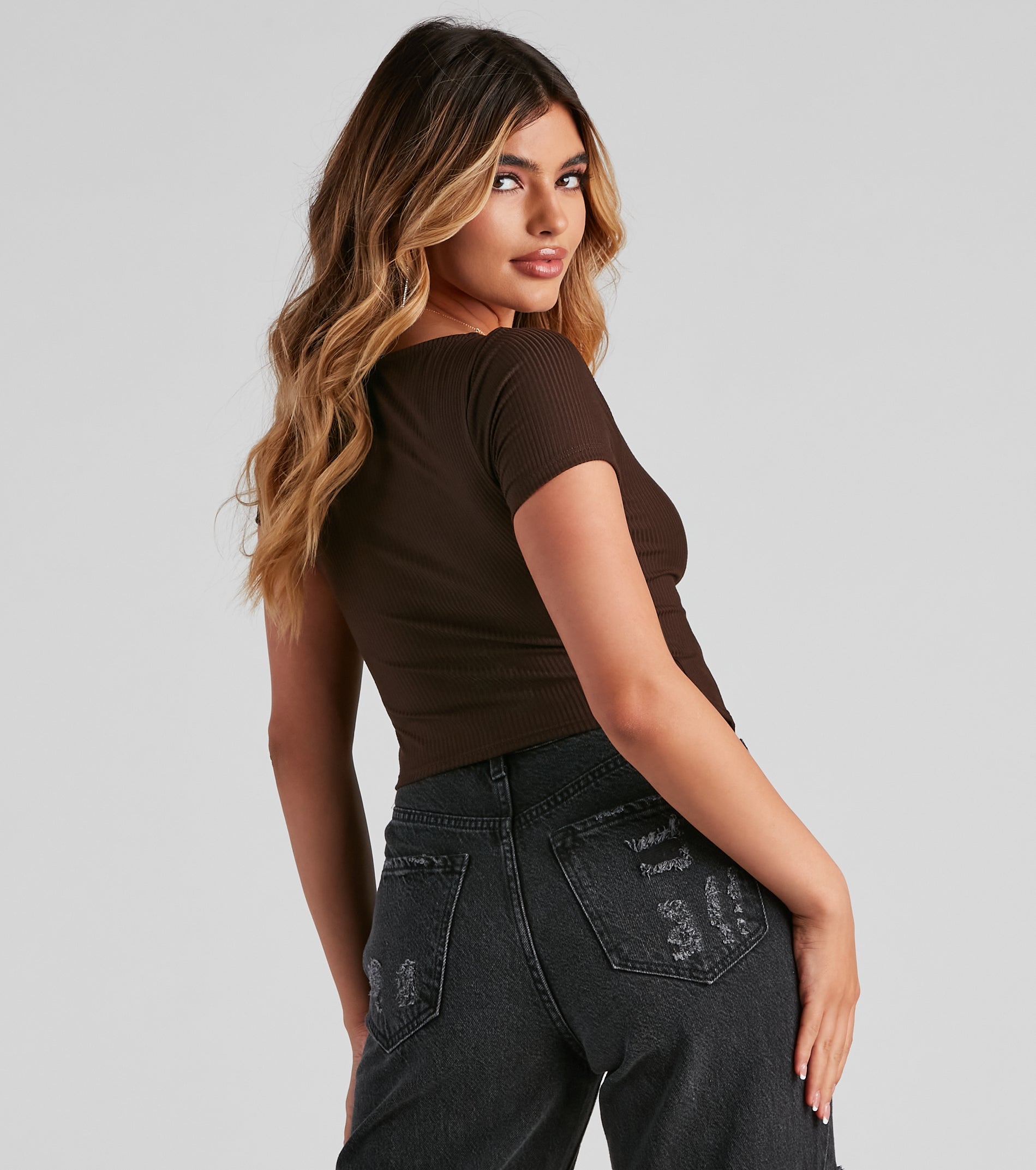 Drawn In Ribbed Crop Top