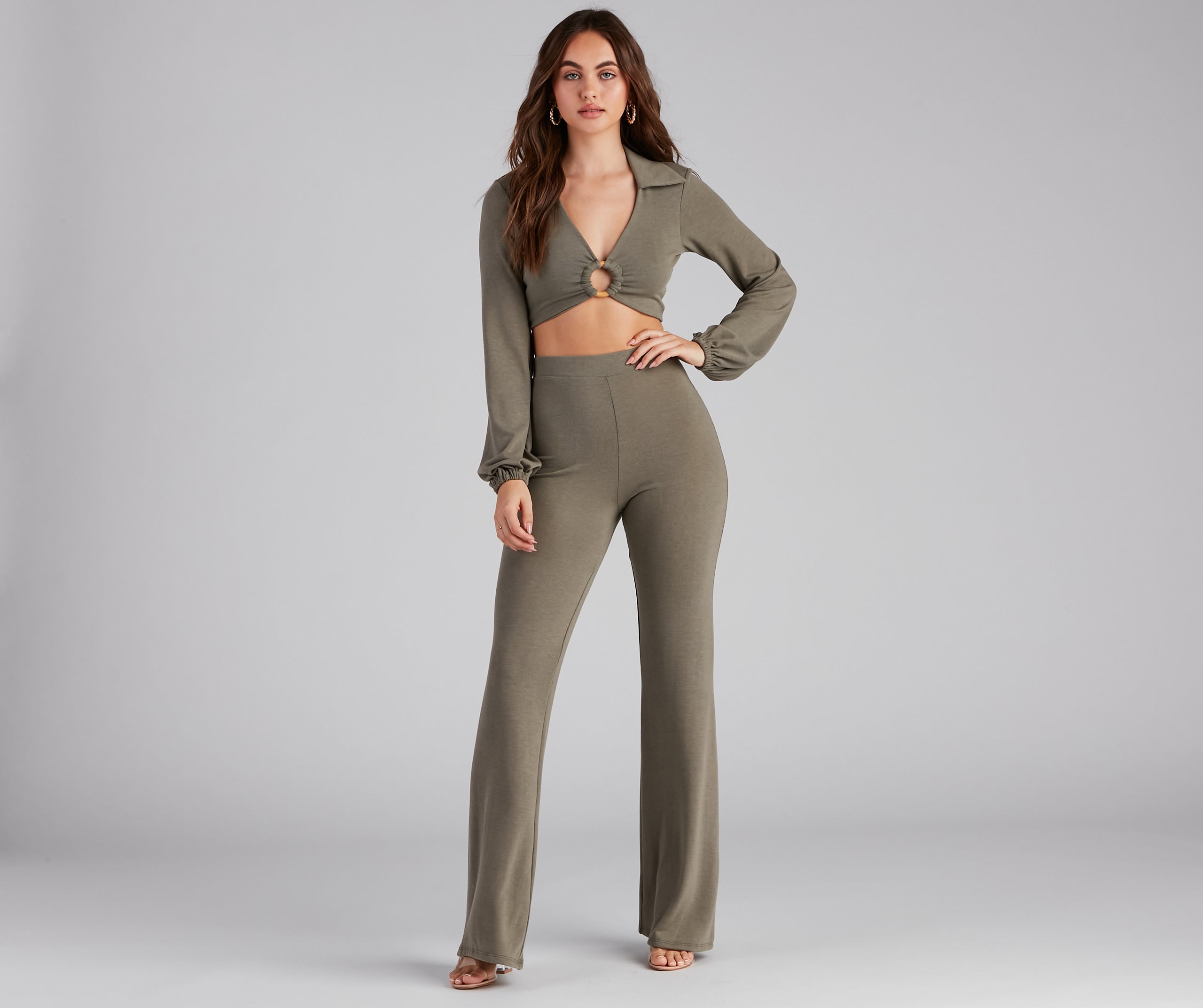 Cabana Long Sleeve O-Ring Crop Top