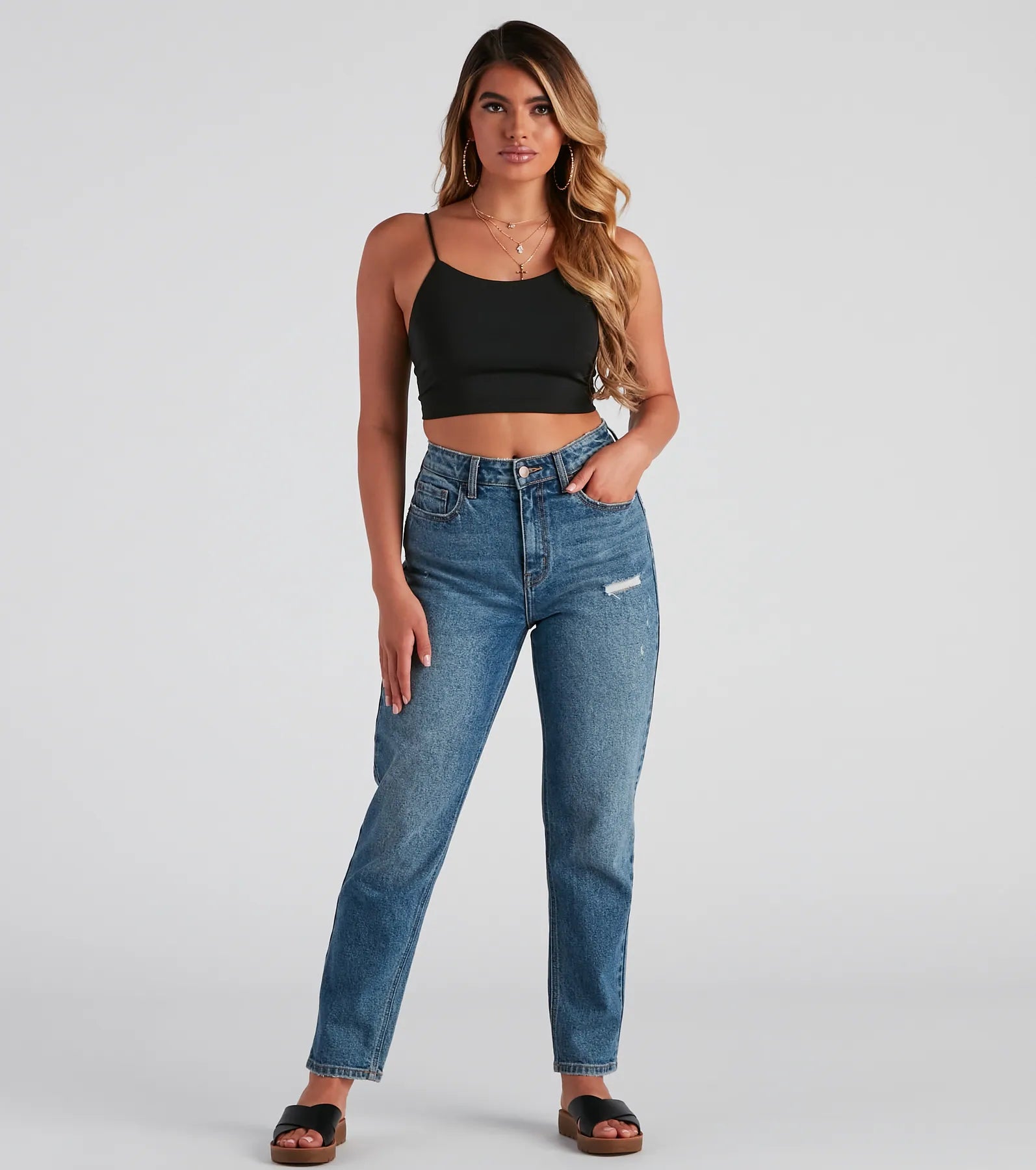 Walk Away Lace-Up Crop Top