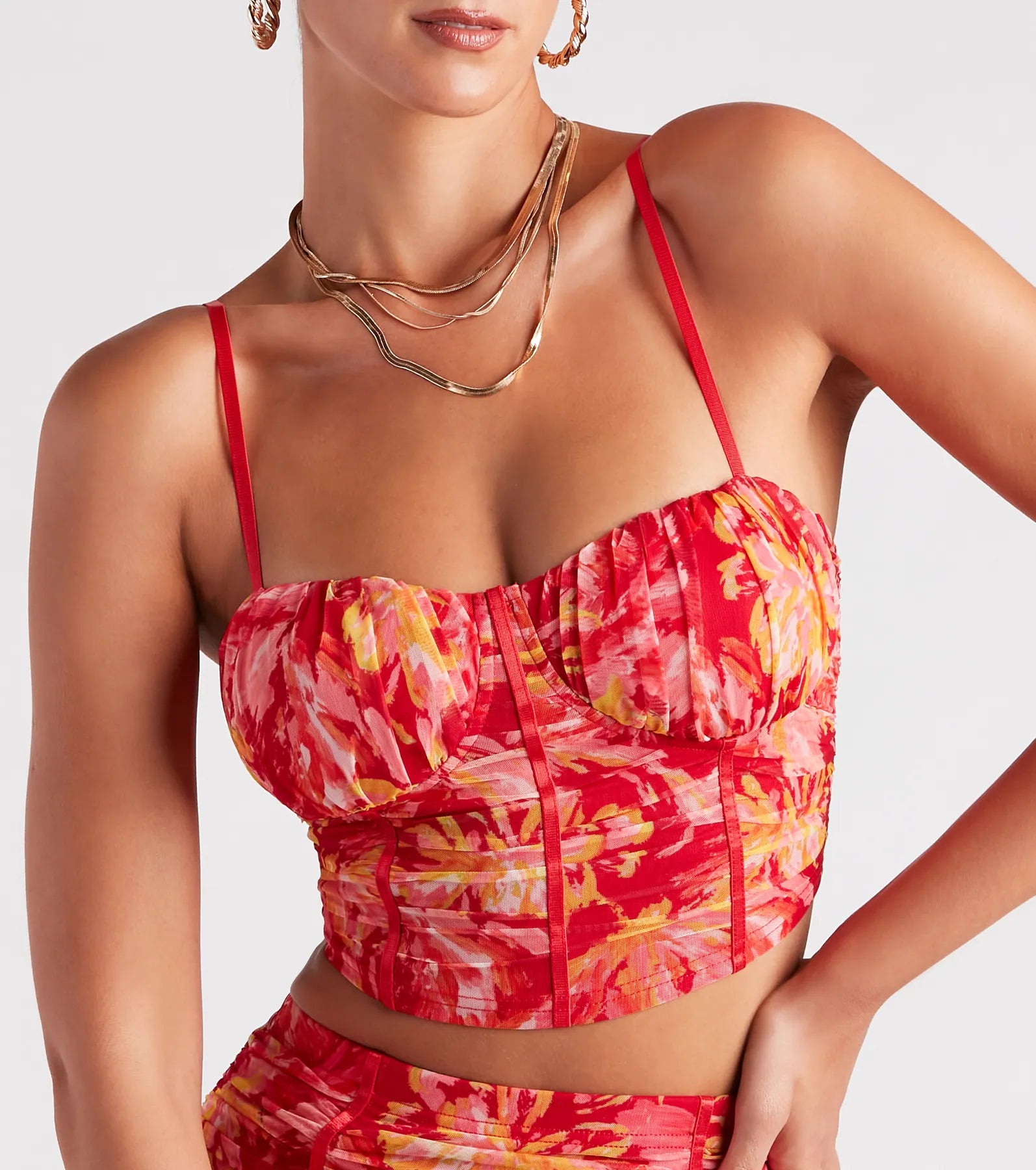Vacay On My Mind Floral Bustier Top