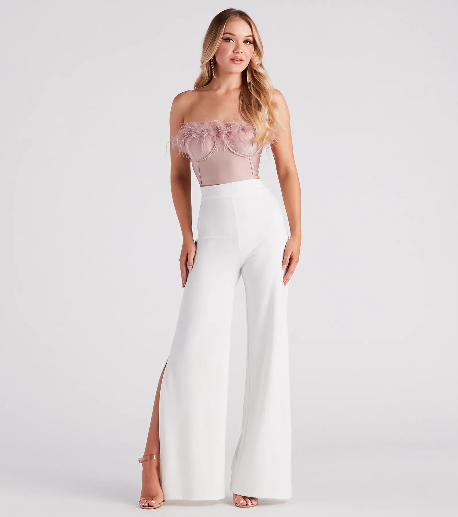 Marabou Cutie Strapless Corset Top