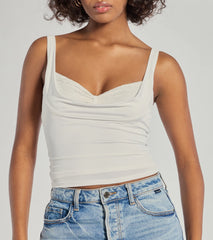 Glam Flair Sleeveless Cowl Neck Top