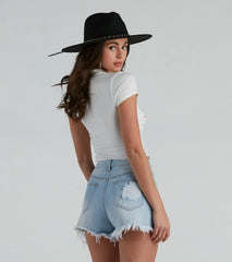 American Motorcycle Graphic Distressed Top