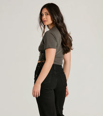 Wild West Lace-Up Crop Graphic Tee
