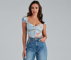 Falling For Floral Poplin Corset