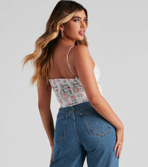 Cue Floral Sweetheart Bustier