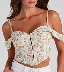 In Season Floral Off-The-Shoulder Bustier