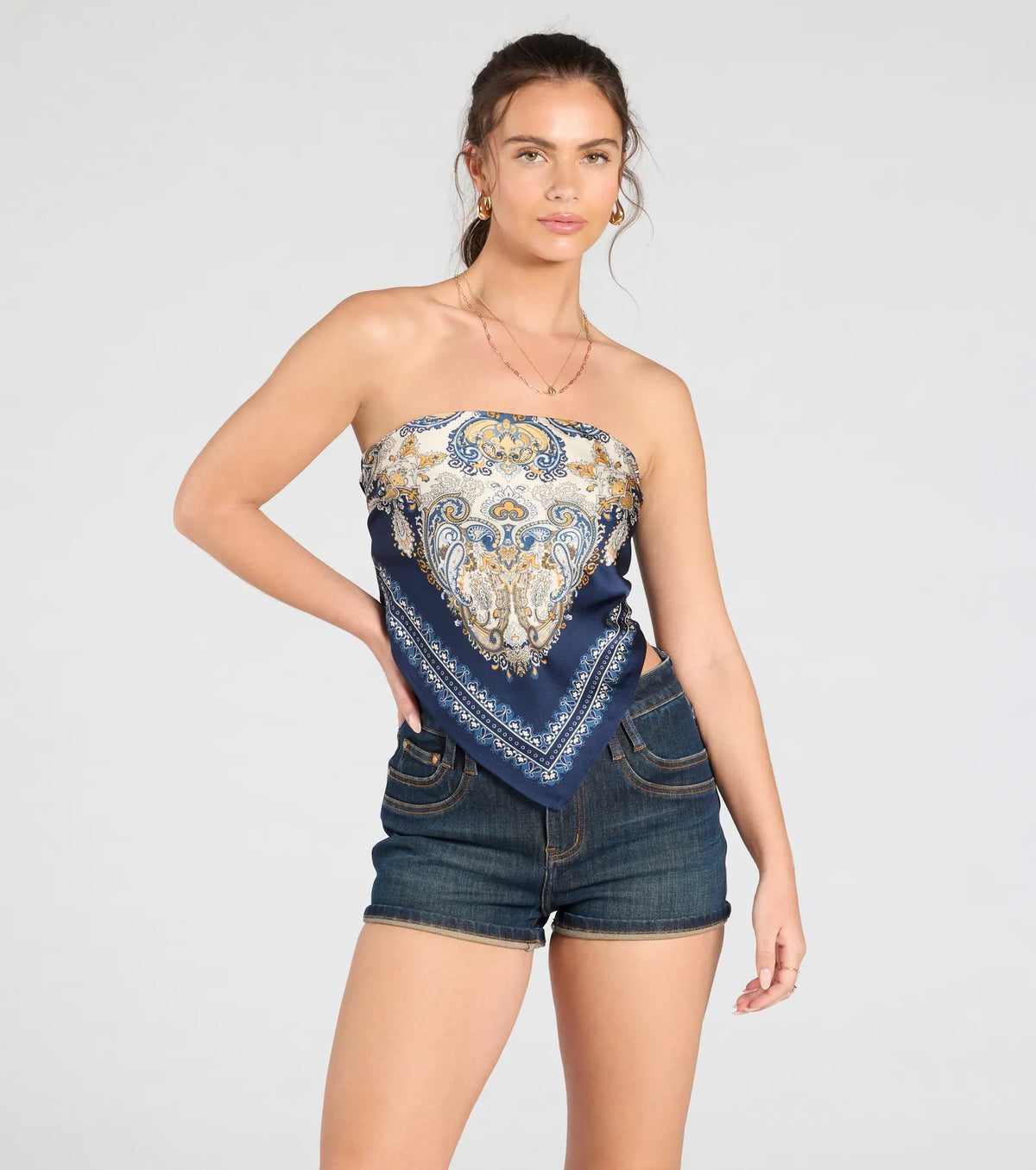 Sun Soaked Cutie Satin Scarf Top