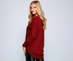 Cozy Basic Lattice Back Tunic