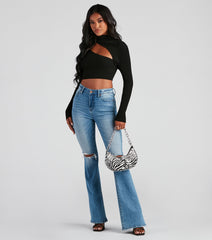 Bold Beauty Ribbed Cutout Crop Top