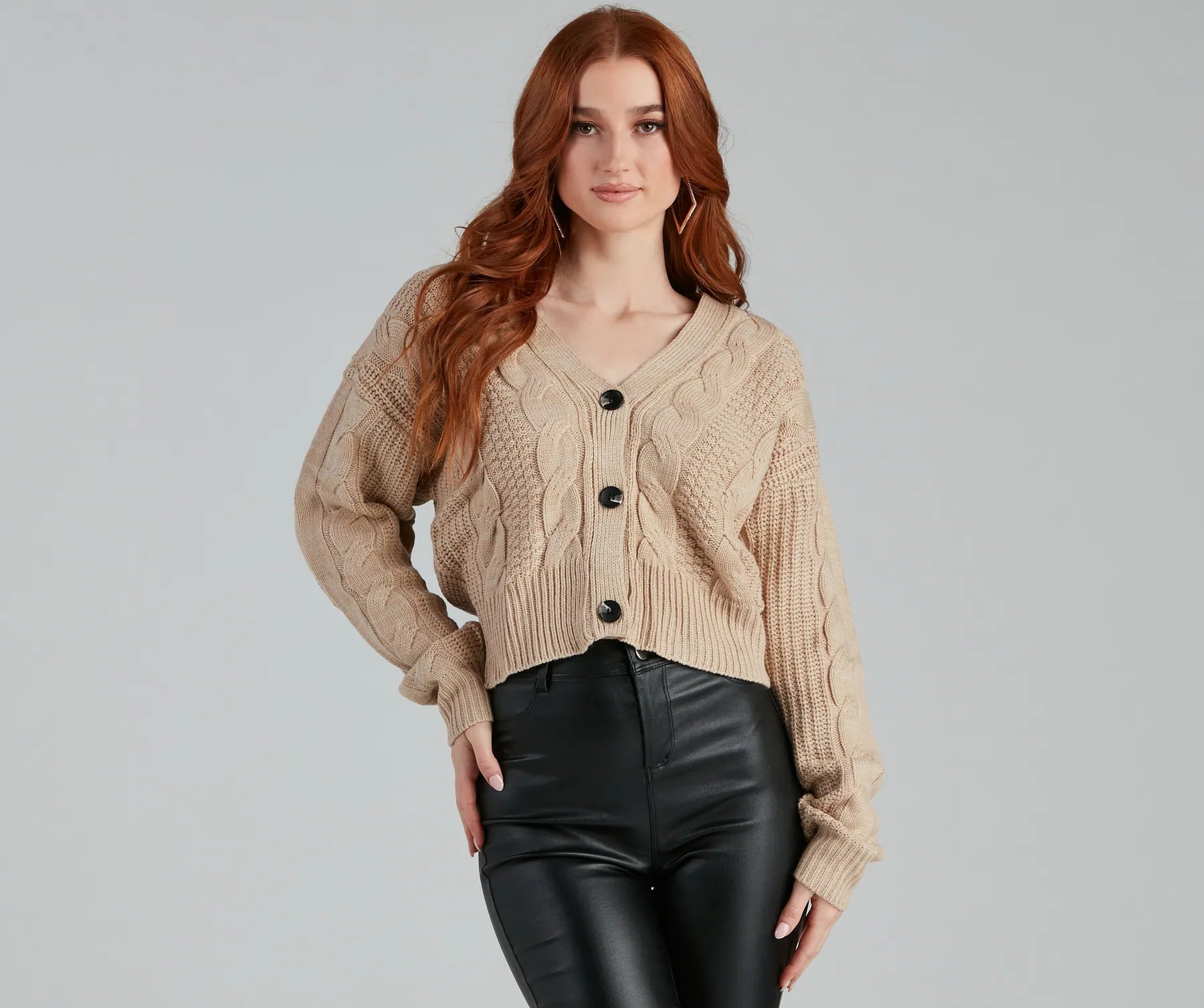 Cold Weather Cable Knit Cardigan