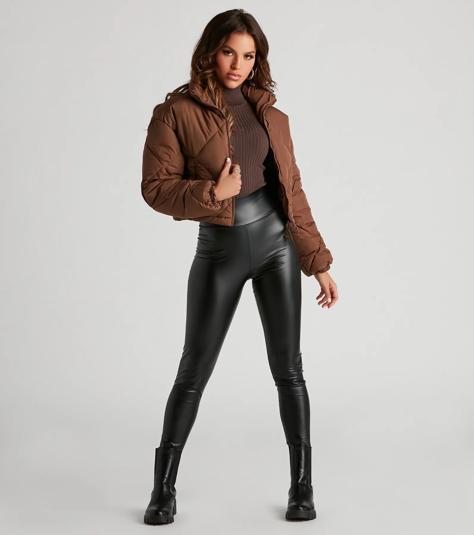 Classic Ribbed Knit Turtleneck Bodysuit