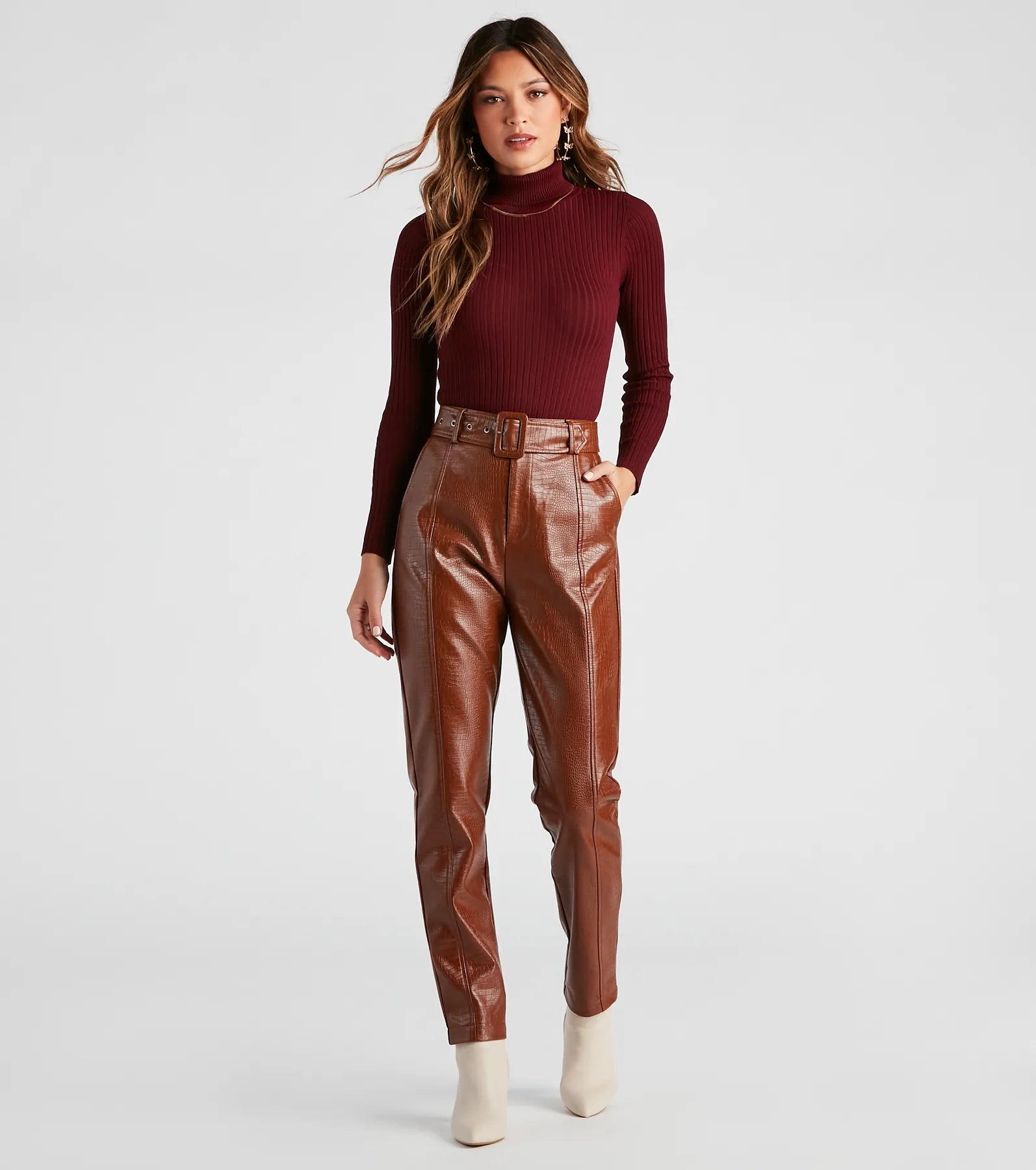 Classic Ribbed Knit Turtleneck Bodysuit