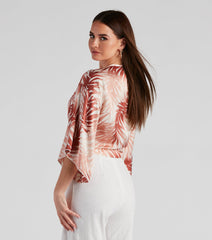 Out Sailing Satin Tie-Front Top