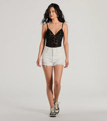 Attention Getter V-Neck Sheer Mesh Bodysuit